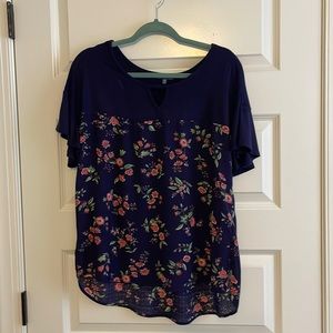 Democracy Navy & floral top M